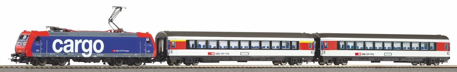 PIKO SmartControlwlan Set with Track with Roadbed SBB VI Passenger Train, HO, PIKO 59107