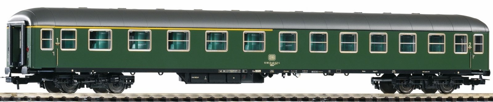 UIC-X Expr.1./2.Cl. Coach ABm223 DB IV Green, HO, PIKO 59621