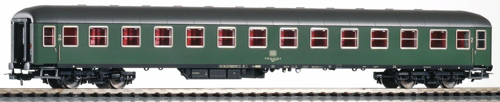 UIC-X Expr.2.Cl. Coach Bm232 DB IV Green, HO, PIKO 59622