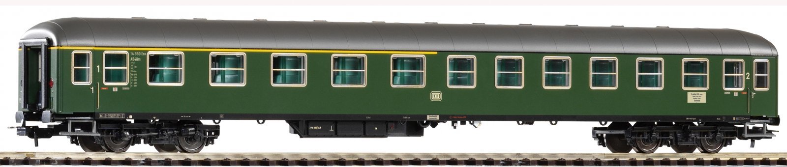 UIC-X Coach 1./2. Cl. ABm223 DB III Green, HO, PIKO 59639