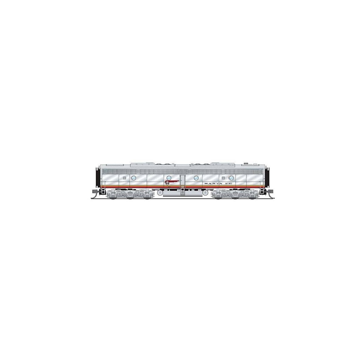 EMD E8B - Sound and DCC - Paragon4(TM) -- Santa Fe 84A (Warbonnet, silver, red), N, Broadway Limited Imports 8812