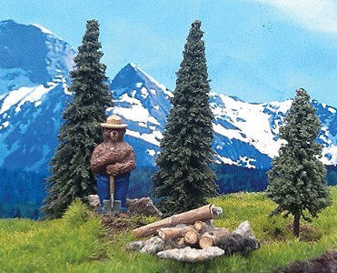 Smokey the Bear w/3 Trees, ALL Scales, Grand Central Scenery SMKY01