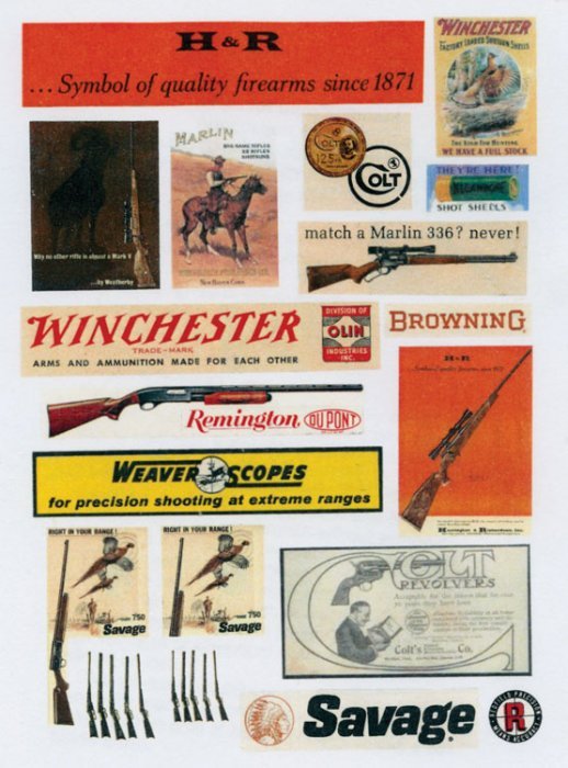 1940s-1960s Firearms & Sporting Signs, HO Scale, JL Innovative Design 262