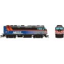 EMD F40PHM-2 - ESU LokSound V5 Sound and DCC -- Metra 212 Village of Buffalo Grove (Fade, blue, gray, black, orange), N, Rapido 