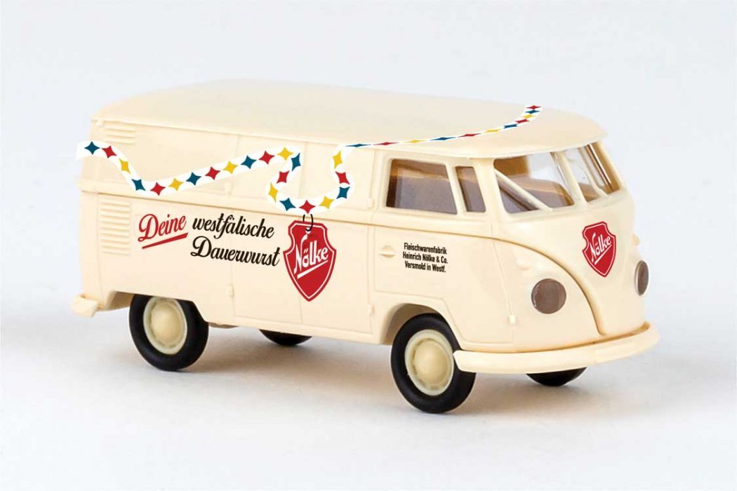 1960-1963 Volkswagen T1b Kasten Cargo Van - Assembled, HO Scale, Brekina Automodelle 32776