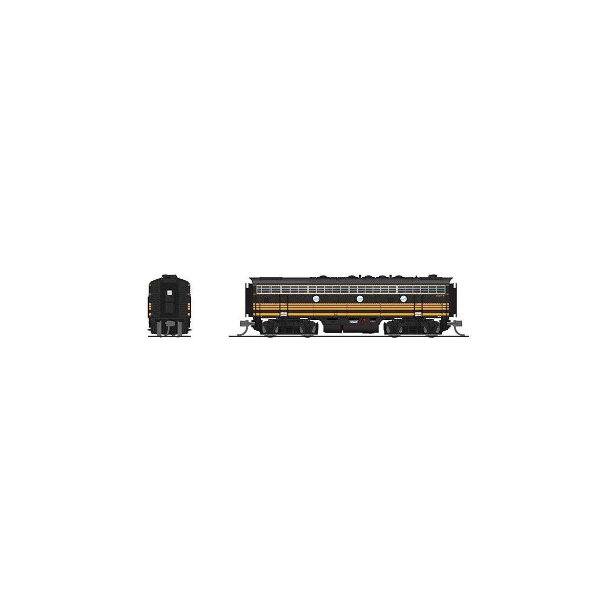 EMD F7B - Sound and DCC - Paragon4 -- Denver & Rio Grande Western 5563 (3 Stripe, black, Aspen Gold), N, Broadway Limited Import