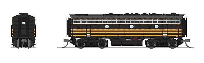 EMD F7B - Sound and DCC - Paragon4 -- Denver & Rio Grande Western 5563 (3 Stripe, black, Aspen Gold), N, Broadway Limited Import