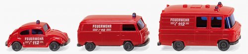 1970s Fire Service Vehicle Set, N Scale, Wiking 93449