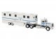 1973 Peterbilt 359 Day-Cab Tractor with Horse Trailer - Assembled, HO Scale, Brekina Automodelle 85724