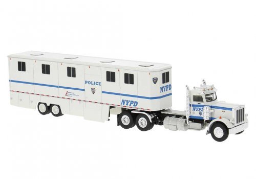 1973 Peterbilt 359 Day-Cab Tractor with Horse Trailer - Assembled, HO Scale, Brekina Automodelle 85724