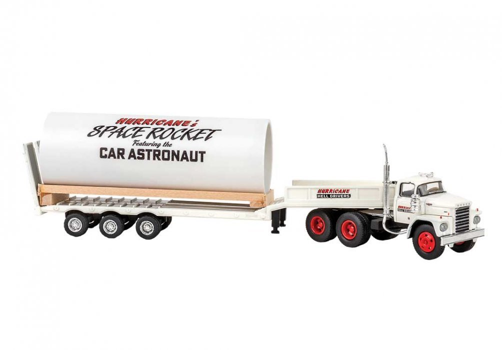 1960-1976 Dodge LCF Tractor with Rocket Trailer - Assembled, HO Scale, Brekina Automodelle 86308