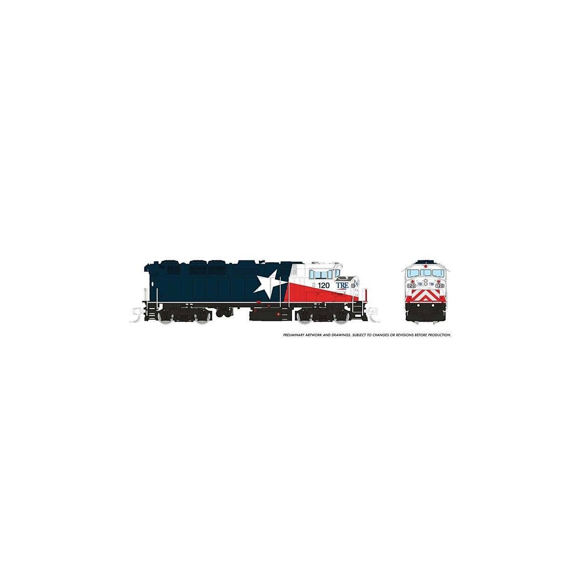 GMDD F59PH - Sound and DCC -- Trinity Rail Express 126 (red, white, blue), N, Rapido Trains Inc 519522