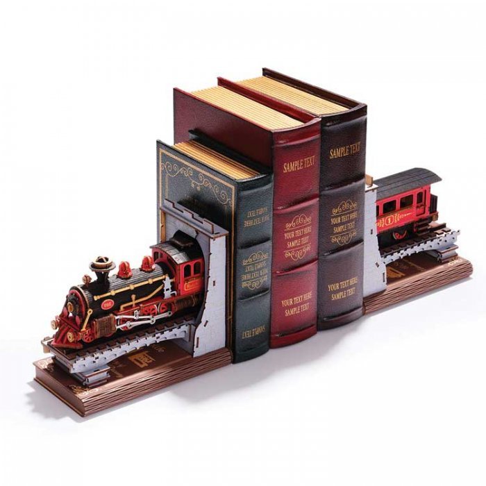Century Train DIY Book Nook Bookends - Kit, ALL Scales, Robotime TGE01