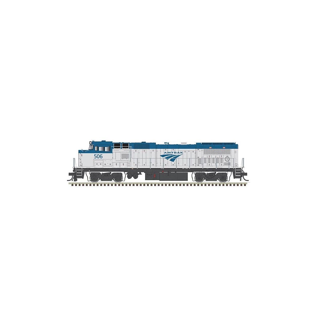 GE Dash 8-40BHW with Deck Ditch Lights - LokSound and DCC - Master(R) Gold -- Amtrak 508 (Phase V, blue, silver, white sill), N,