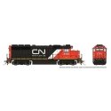 EMD GP40 - Standard DC -- Canadian National 3123 (Ex-IC 2012, black, red, white, Website Noodle Logo), HO, Rapido Trains Inc 400