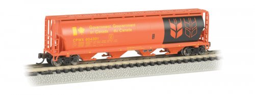 Canadian Cylindrical 4-Bay Grain Hopper - Ready to Run - Silver Series(R), N Scale, Bachmann Industries 19154