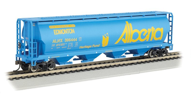 Canadian Cylindrical 4-Bay Grain Hopper - Ready to Run - Silver Series(R), N Scale, Bachmann Industries 19155