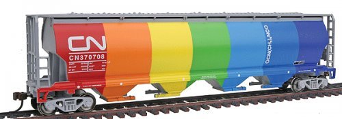 Canadian Cylindrical 4-Bay Grain Hopper - Ready to Run - Silver Series(R), HO Scale, Bachmann Industries 19133