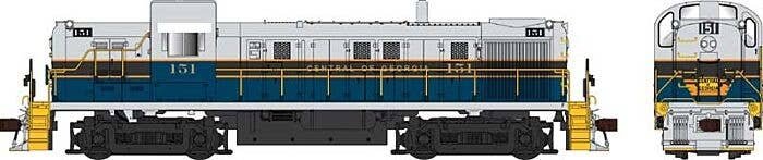 Alco RS3 Phase 2 - Standard DC -- Central of Georgia 158 (blue, gray, black), HO, Bowser Manufacturing Co. 25412