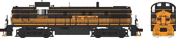 Alco RS3 Phase 2 - Standard DC -- Denver & Rio Grande Western 5201 (black, Aspen Gold), HO, Bowser Manufacturing Co. 25425