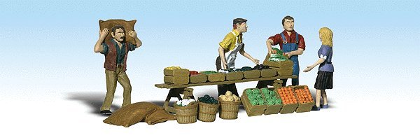 Farmer′s Market & Accessories - Scenic Accents(R), HO Scale, Woodland Scenics 1896