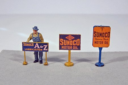 Vintage Gas Station Curb Signs, HO Scale, JL Innovative Design 475