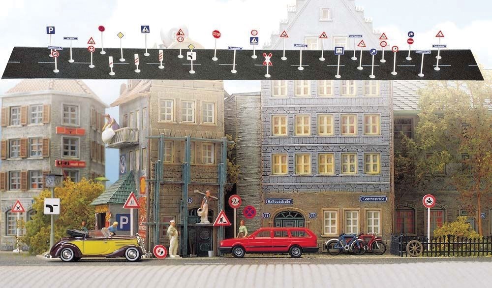 European-Style City Sign Set, N Scale, Busch Gmbh & Co Kg 8128