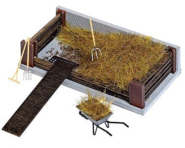Compost Pile w/Concrete Baseplate and Wooden Side Beams (plastic and wood), HO Scale, Busch Gmbh & Co Kg 1526