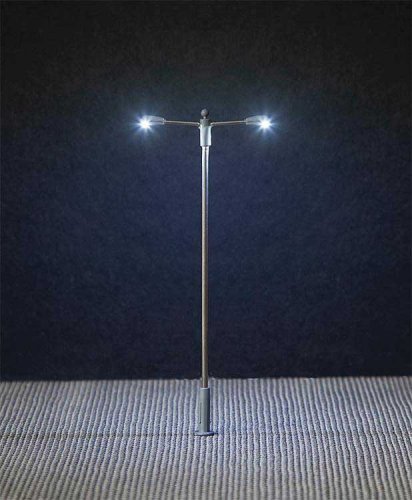 Pole-Mast Double-Arm LED Street Light, HO Scale, Faller Gmbh 180203