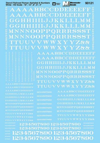 Alphabets and Numbers, N Scale, Microscale Industries Inc 70121