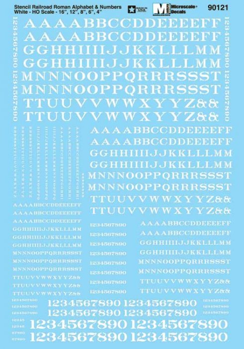 Alphabets and Numbers, N Scale, Microscale Industries Inc 70121