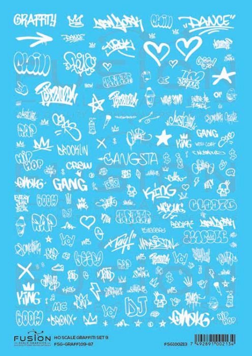 Graffiti Decal Set, HO Scale, Fusion Scale Graphics 100213