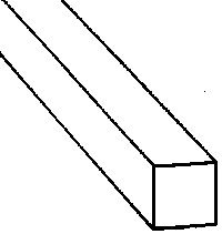 Acrylic Rod - Square - 17-1/2′ 44.5cm Long, ALL Scales, Plastruct Inc 92061
