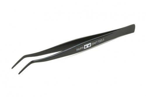 Angled Tweezers, ALL Scales, Tamiya Paints 74003
