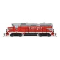 EMD GP30 Low Nose - Standard DC - Stealth -- Chicago, Burlington & Quincy 974 (Chinese Red, gray, white), HO, Broadway Limited I