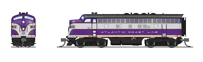 EMD F3A - Sound and DCC - Paragon4(TM) -- Atlantic Coast Line 344 (purple, silver, yellow, black), N, Broadway Limited Imports 9
