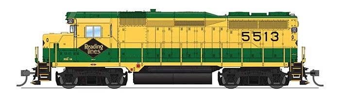 EMD GP30 Low Nose - Standard DC - Stealth -- Reading 5513 (yellow, green), HO, Broadway Limited Imports 9155