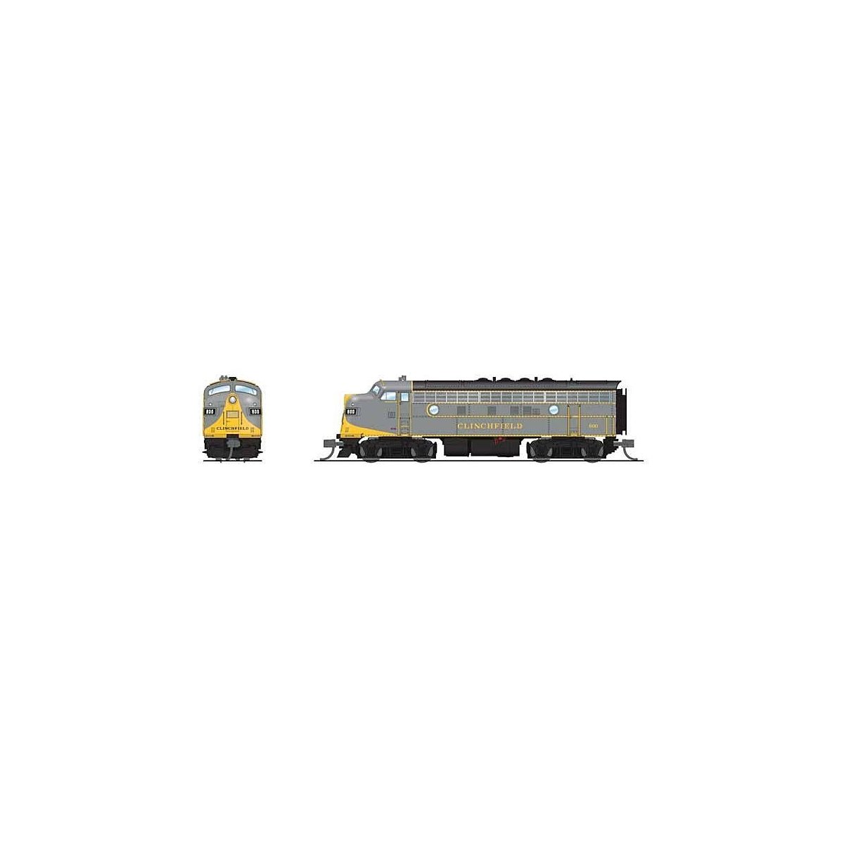EMD F3A - Sound and DCC - Paragon4(TM) -- Clinchfield 800 (Restored Museum Scheme, gray, yellow), N, Broadway Limited Imports 92