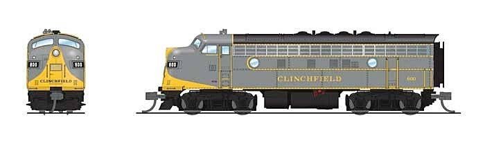 EMD F3A - Sound and DCC - Paragon4(TM) -- Clinchfield 800 (Restored Museum Scheme, gray, yellow), N, Broadway Limited Imports 92