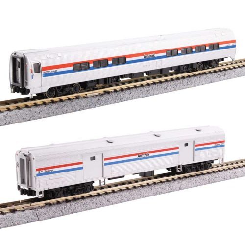 Amfleet II Lounge, 73′ Baggage Car Set - Ready to Run, N Scale, Kato USA Inc 1066294