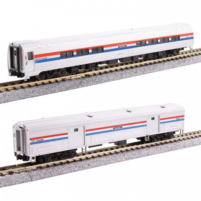 Amfleet II Lounge, 73′ Baggage Car Set - Ready to Run, N Scale, Kato USA Inc 1066294