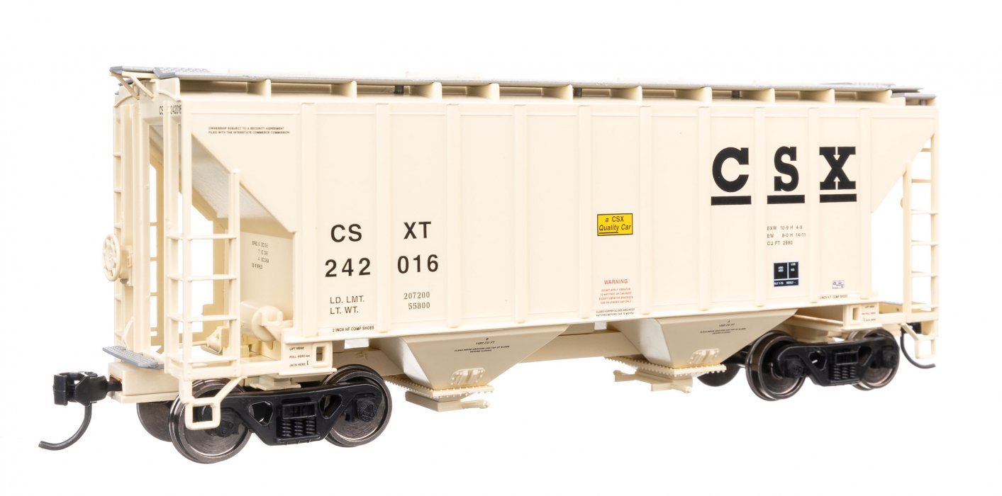 37′ 2980 Cubic-Foot 2-Bay Covered Hopper - Ready to Run, HO Scale, WalthersMainline 8506