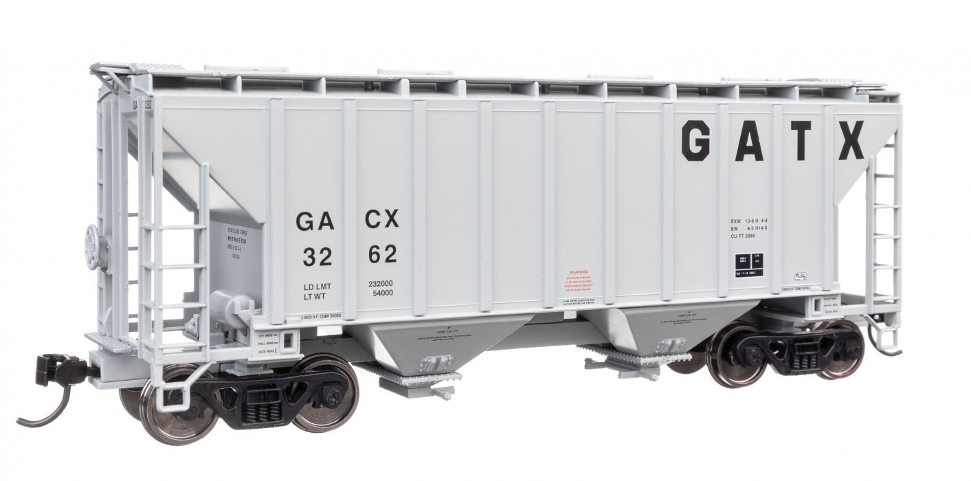 37′ 2980 Cubic-Foot 2-Bay Covered Hopper - Ready to Run, HO Scale, WalthersMainline 8512