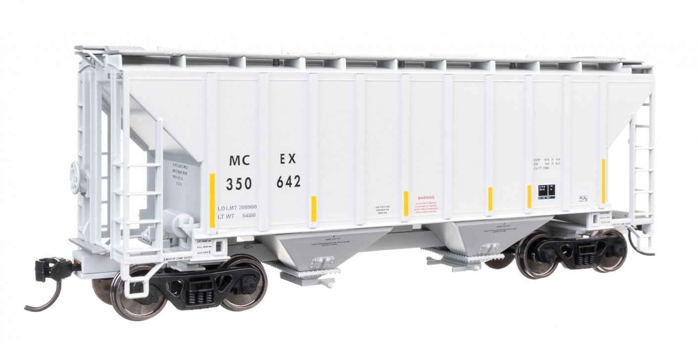 37′ 2980 Cubic-Foot 2-Bay Covered Hopper - Ready to Run, HO Scale, WalthersMainline 8515