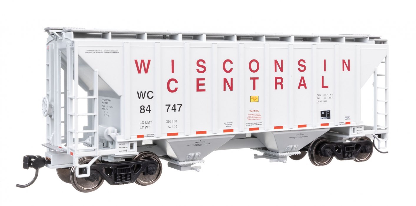 37′ 2980 Cubic-Foot 2-Bay Covered Hopper - Ready to Run, HO Scale, WalthersMainline 8519