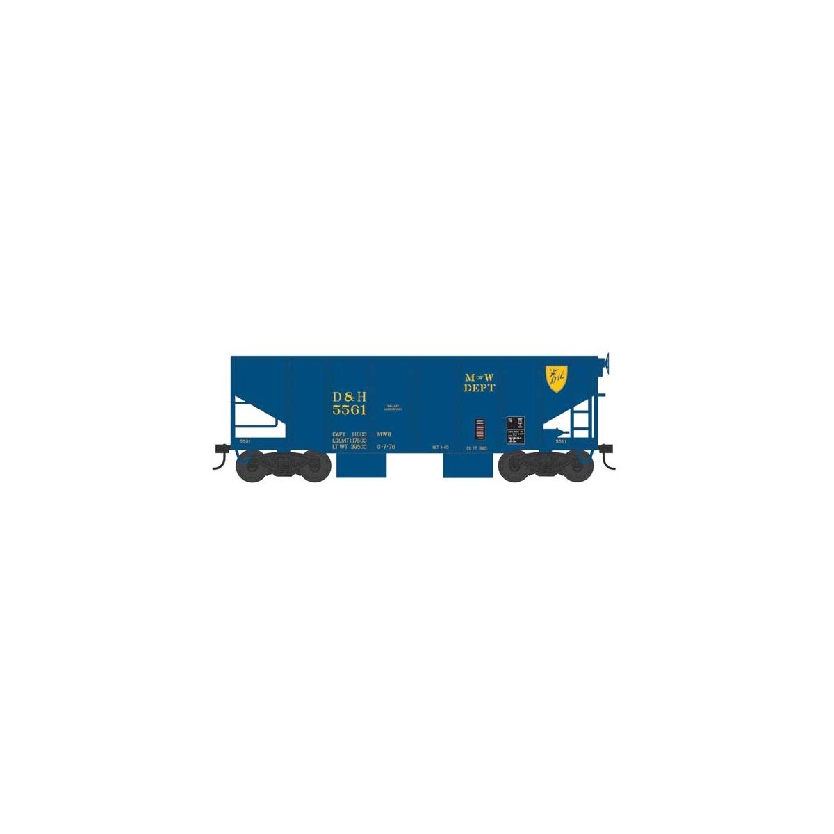 55-Ton Fishbelly Hopper - Ready to Run - Delaware & Hudson - H0 - Walthers 6-43096