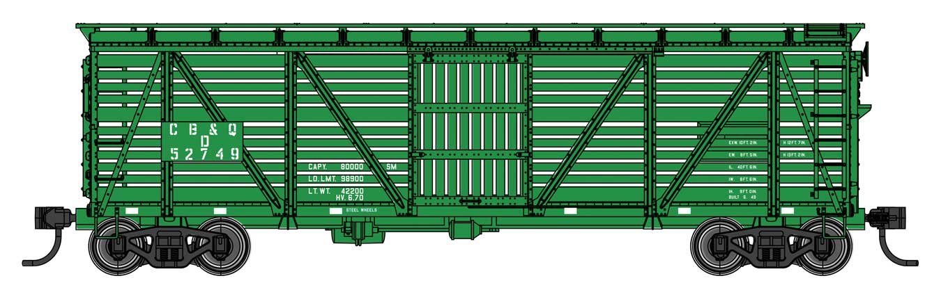 40′ Wood Stock Car with Dreadnaught ends - Ready to Run, HO Scale, WalthersMainline 41505
