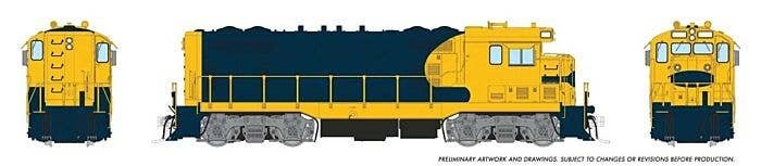 Santa Fe CF7 w/Round Cab - Standard DC -- Painted, Unlettered (Warbonnet, blue, yellow), HO, Rapido Trains Inc 70199