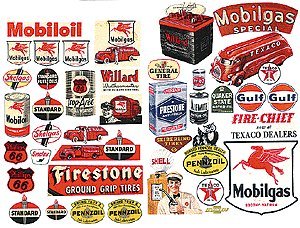 1940s-1950s Gas Station Posters & Signs, HO Scale, JL Innovative Design 184
