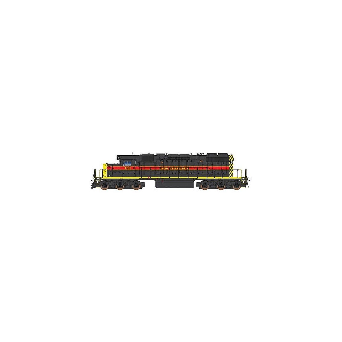 EMD SD38-2 w/LokSound & DCC -- Iowa Interstate (black, red, yellow), N, Intermountain Railway Company 693310S